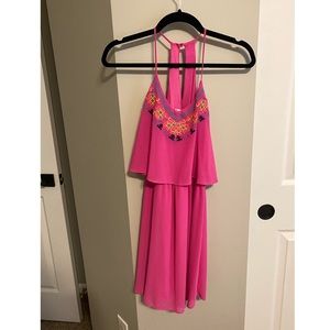 Pink Embroidered Dress